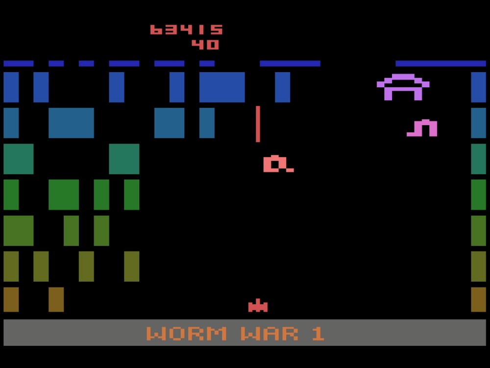 Gameplay of Worm War I for Atari 2600